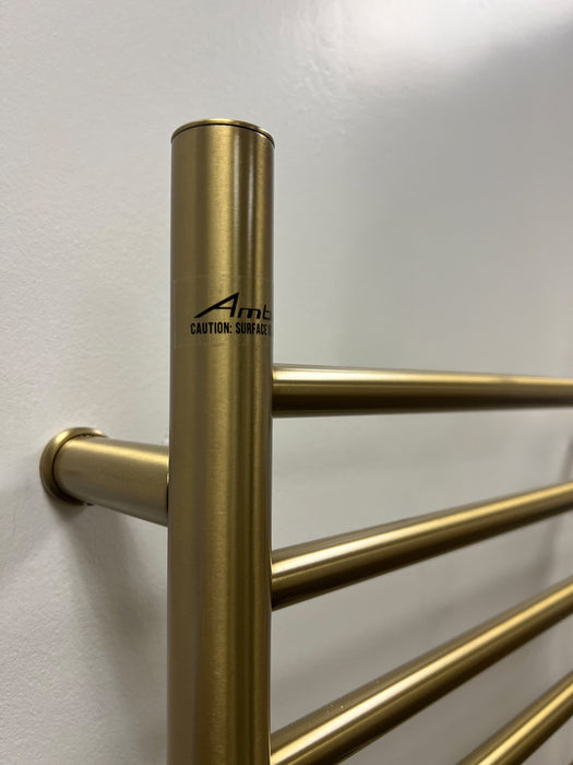 Amba Products RWHL-SBB Radiant Straight 12-Bar Large Hardwired Plug-in Combo Towel Warmer - 4.75 x 24.5 x 41.75 in. - Brushed Bronze Finish