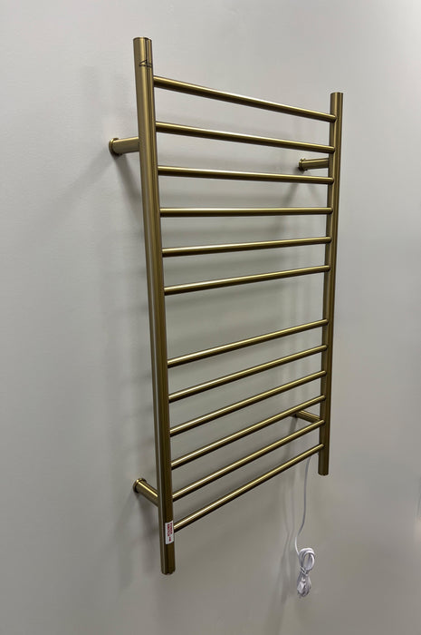 Amba Products RWHL-SBB Radiant Straight 12-Bar Large Hardwired Plug-in Combo Towel Warmer - 4.75 x 24.5 x 41.75 in. - Brushed Bronze Finish