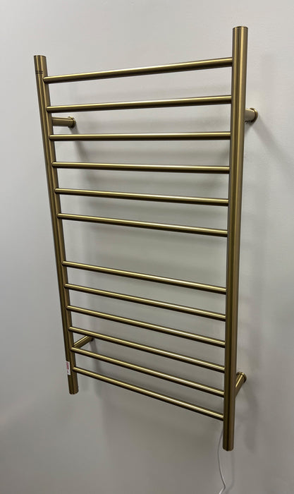 Amba Products RWHL-SBB Radiant Straight 12-Bar Large Hardwired Plug-in Combo Towel Warmer - 4.75 x 24.5 x 41.75 in. - Brushed Bronze Finish