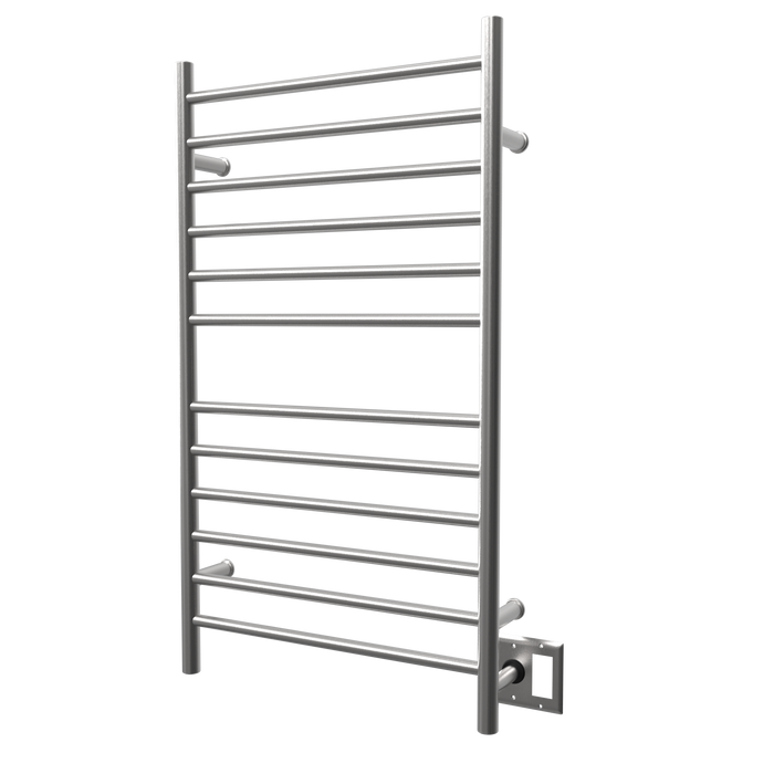 Amba Products RWHL-SB Radiant Straight 12-Bar Large Hardwired Plug-in Combo Towel Warmer - 4.75 x 24.5 x 41.75 in. - Brushed Finish