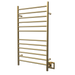 Amba Products RWHL-SSB Radiant Straight 12-Bar Large Hardwired Plug-in Combo Towel Warmer - 4.75 x 24.5 x 41.75 in. - Satin Brass Finish
