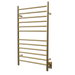 Amba Products RWHL-SSB Radiant Straight 12-Bar Large Hardwired Plug-in Combo Towel Warmer - 4.75 x 24.5 x 41.75 in. - Satin Brass Finish