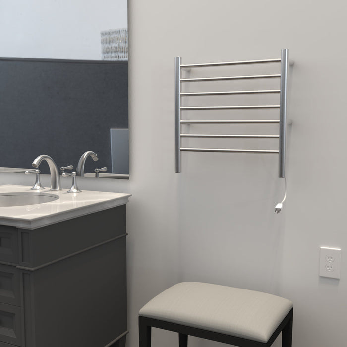 Amba Products RWHS-SB Radiant 7-Bar Small Hardwired Plug-in Combo Towel Warmer - 4.75 x 20.5 x 20.125 in. - Brushed Finish
