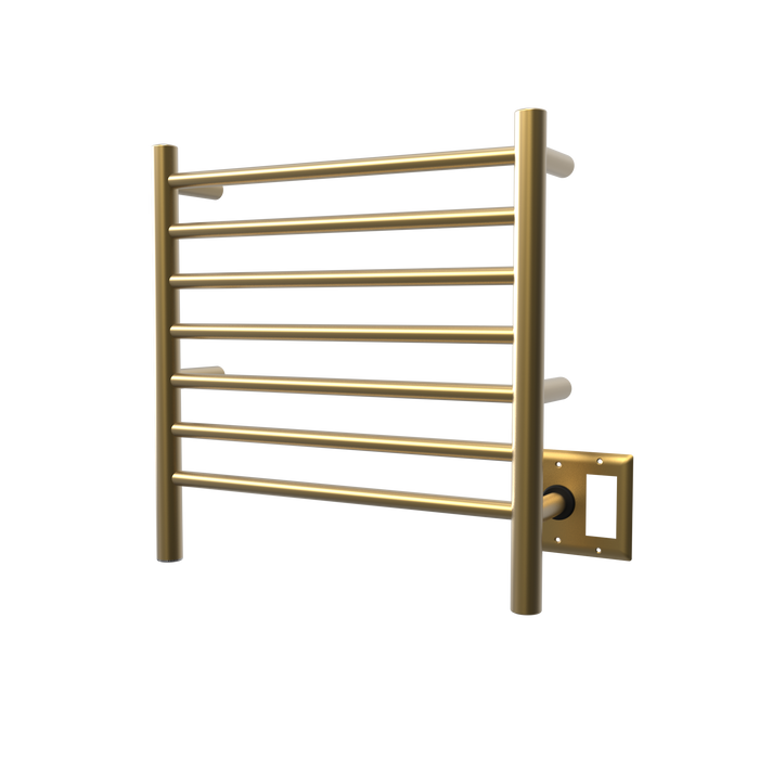 Amba Products RWHS-SSB Radiant 7-Bar Small Hardwired Plug-in Combo Towel Warmer - 4.75 x 20.5 x 20.125 in. - Satin Brass Finish