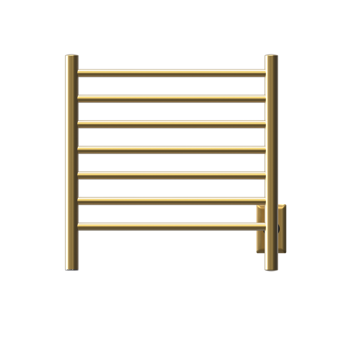 Amba Products RWHS-SSB Radiant 7-Bar Small Hardwired Plug-in Combo Towel Warmer - 4.75 x 20.5 x 20.125 in. - Satin Brass Finish