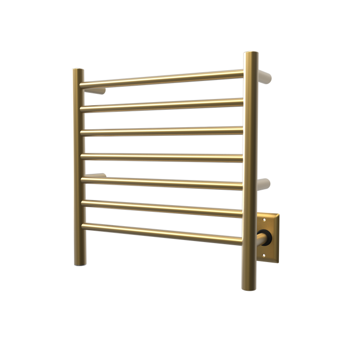 Amba Products RWHS-SSB Radiant 7-Bar Small Hardwired Plug-in Combo Towel Warmer - 4.75 x 20.5 x 20.125 in. - Satin Brass Finish
