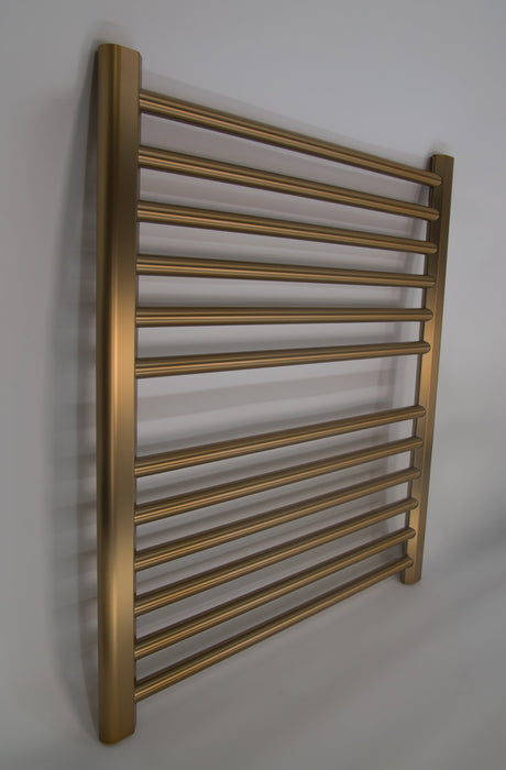 Amba Products S2932BB Sirio 12-Bar Hardwired 29 W Towel Warmer - 4 x 29.375 x 33.125 in. - Brushed Bronze Finish