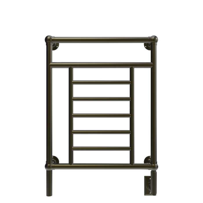 Amba Products T-2536BB Traditional Model 8-Bar Hardwired Towel Warmer - 5.375 x 25.25 x 36.375 in. - Brushed Bronze Finish
