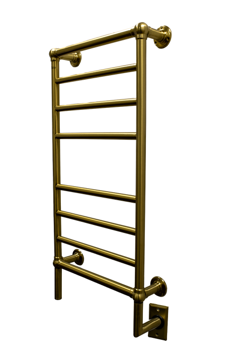 Amba Products T-2040BMB Traditional Model 8-Bar Hardwired Towel Warmer - 5.375 x 21.125 x 43.25 in. - Brushed Modern Brass