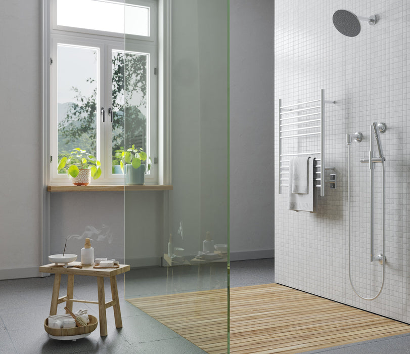 Amba Products Cape Model Cape2332 Straight 12-Bar Hardwired Plug-in Combo Towel Warmer - 4.625 x 23.875 x 31.5 in. - Brushed Finish