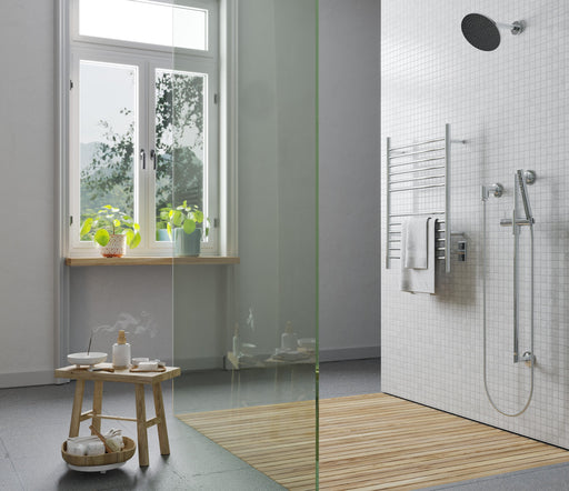 Amba Products Cape Model Cape2332 Straight 12-Bar Hardwired Plug-in Combo Towel Warmer - 4.625 x 23.875 x 31.5 in. - Polished Finish