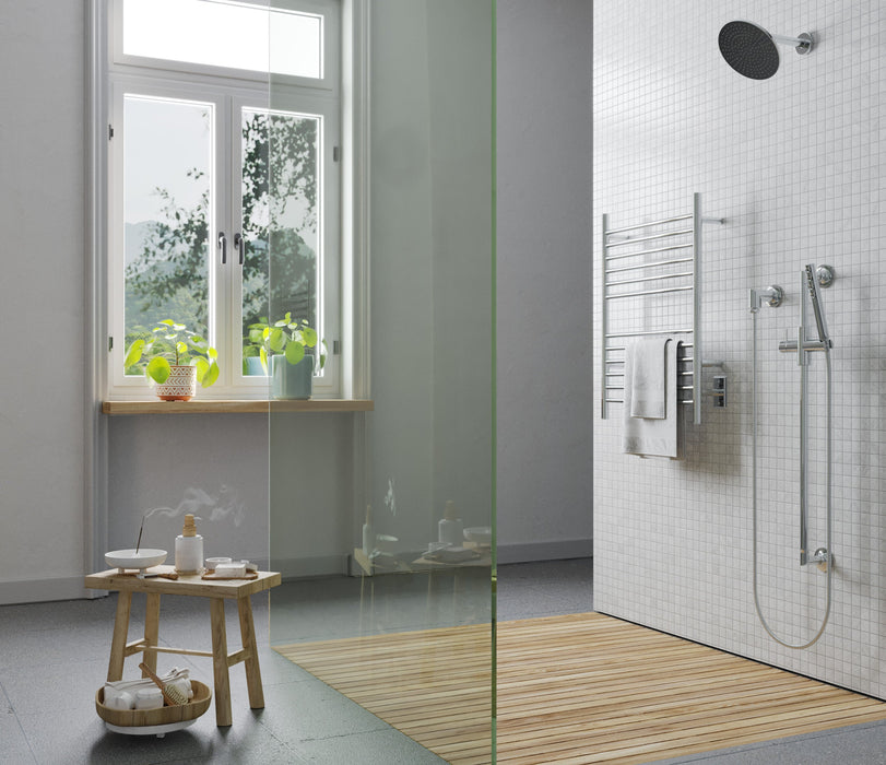 Amba Products Cape Model Cape2332 Straight 12-Bar Hardwired Plug-in Combo Towel Warmer - 4.625 x 23.875 x 31.5 in. - Polished Finish