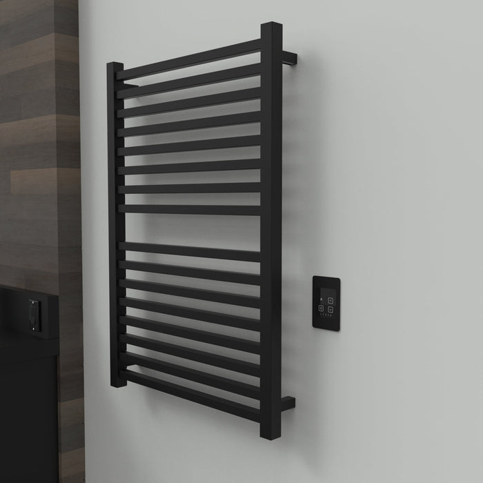 Amba Products Q2942MB Quadro 16-Bar Hardwired Towel Warmer - 4.375 x 29.125 x 42.625 in. - Matte Black Finish