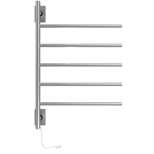 Amba Products SB5-B Swivel Bar Hardwired Plug-in Combo Towel Warmer with 5 Bars - x x in. - Brushed Finish