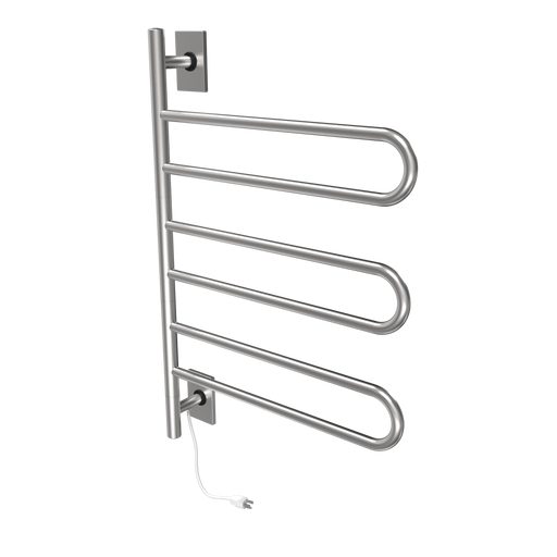Amba Products SL3-B Swivel Loop Hardwired Plug-in Combo Towel Warmer with 3 Looped Bars - x x in. - Brushed Finish