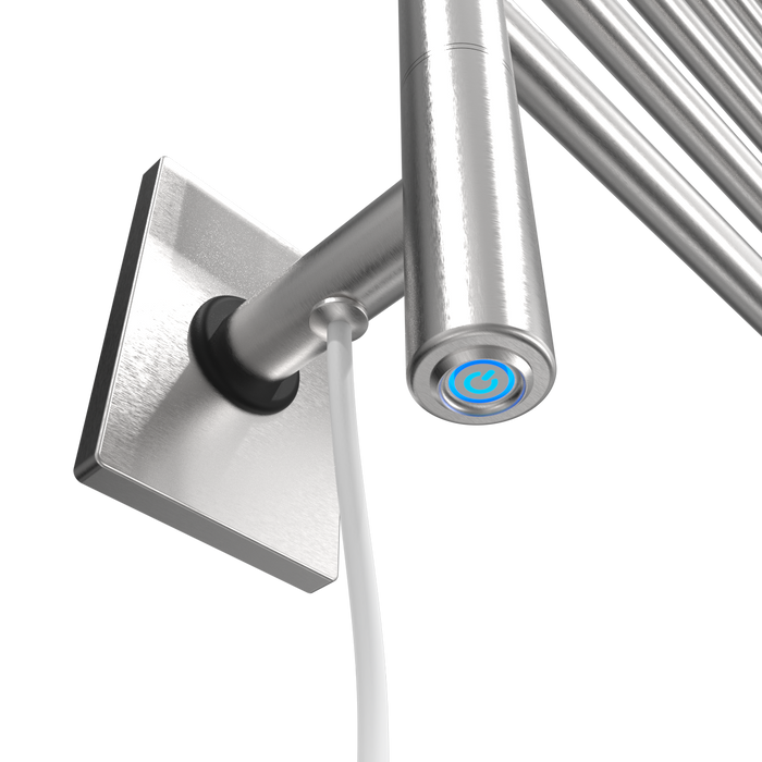 Amba Products SL3-B Swivel Loop Hardwired Plug-in Combo Towel Warmer with 3 Looped Bars - x x in. - Brushed Finish