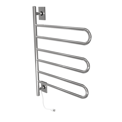 Amba Products SL3-P Swivel Loop Hardwired Plug-in Combo Towel Warmer with 3 Looped Bars - x x in. - Polished Finish