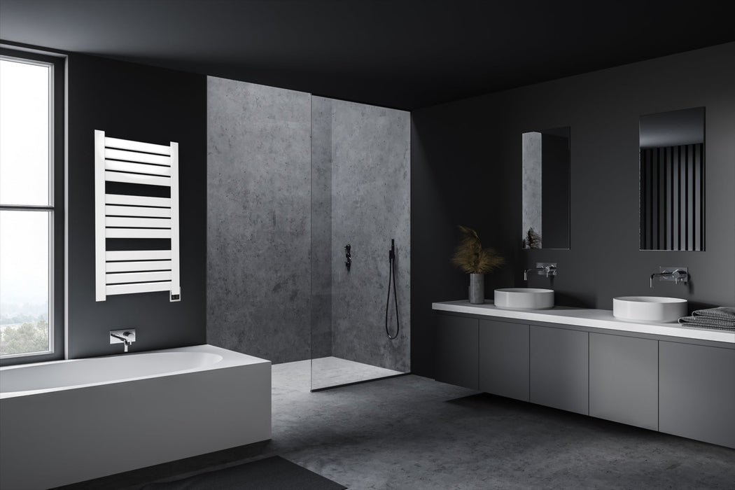 Amba Products V2356W Vega 12-Panel Hardwired Towel Warmer - 3.625 x 23.375 x 58 in. - White Finish